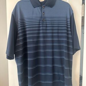 Pebble Beach Blue Polo Shirt Classic Striped Design